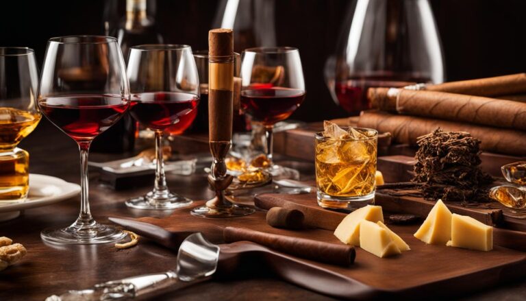 Cigar pairing (e.g., with whiskey, wine, or food)